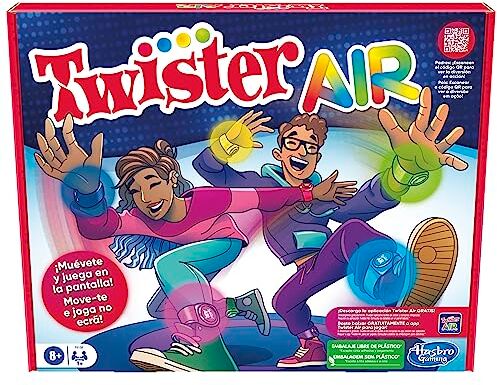 Hasbro Gioco Twister Air Gioco Twister Air con App RA Connettiti con Dispositivi Intelligenti Giochi di Festa Attivi età: A Partire da 8 Anni