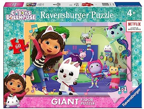 Ravensburger Puzzle Gabby's Dollhouse, Collezione 60 Giant Pavimento, 60 Pezzi, Età Raccomandata 4+ Anni