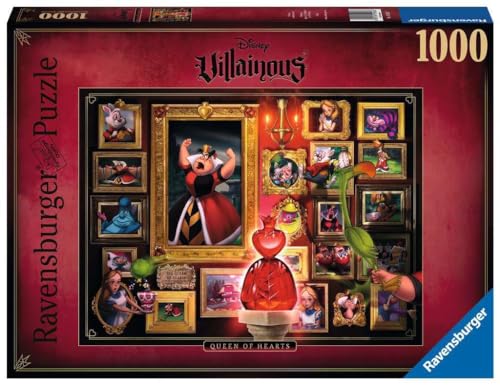 Ravensburger Puzzle Villainous:Queen of Hearts, Collezione Villainous, 1000 Pezzi, Idea regalo, per Lei o Lui, Puzzle Adulti