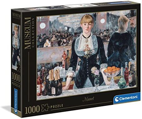 Clementoni Museum Collection-Manet, A Bar at The Folies-Bergère Puzzle, Medium, 1000 pezzi, Multicolor,