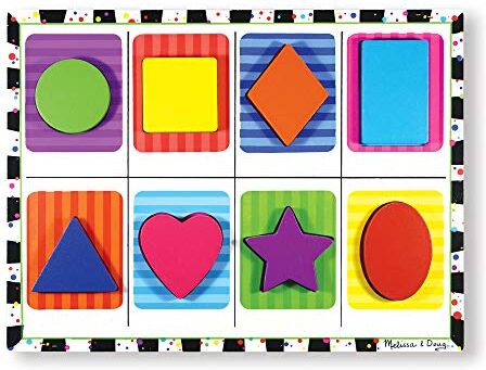 Melissa & Doug Shapes Chunky Puzzle , Puzzles , Wooden Toy , 2+ , Gift for Boy or Girl