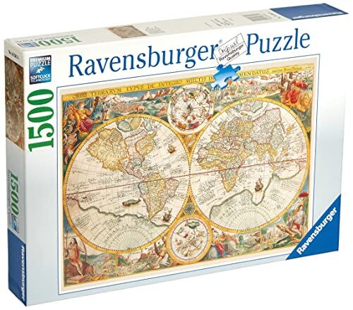 Ravensburger Puzzle Mappamondo storico, 1500 Pezzi, Idea regalo, per Lei o Lui, Puzzle Adulti