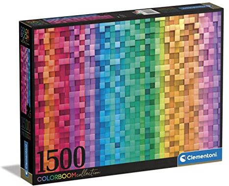 Clementoni - Puzzle Pixels 1000pzs Does Not Apply ColorBoom Collection-Pixels-1500 Made in Italy, 1500 Pezzi, Colori, Gradient, Divertimento per Adulti, Multicolore, Medium,