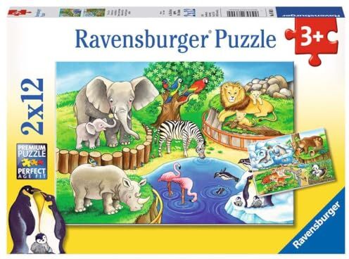 Ravensburger Animali dello Zoo Puzzle 2x12 Pezzi