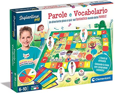 Clementoni Sapientino vocabolario, educativo 6 Anni-Gioco da Tavolo sulle Parole-Made in Italy, Multicolore,