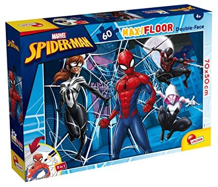 Liscianigiochi Lisciani Giochi Marvel Puzzle DF Maxi Floor 60 Spiderman, Multicolore,