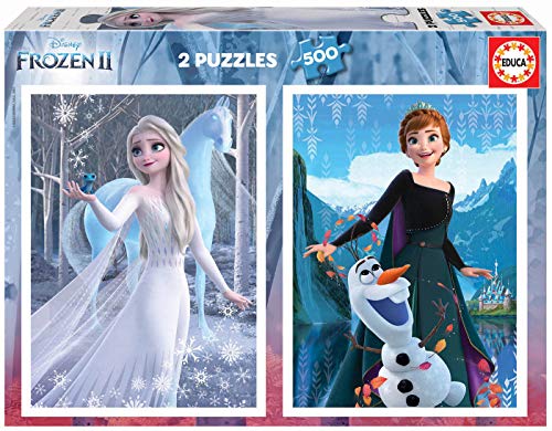 Educa Disney Frozen II. 2 puzzles di 500 pezzi di Ana ed Elsa. Rif.