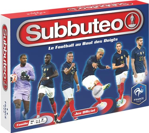 Megableu - World Soccer International Subbuteo FFF-Gioco da Tavolo-Vivi la Passione del Calcio-dai 6 Anni, Multicolore,