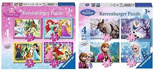 Ravensburger Puzzle Frozen, 12,16,20 E 24 Pezzi, 4 Puzzle In A Box, Per Bambini A Partire Dai 3 Anni & Disney Princess Puzzle Per Bambini, Multicolore, 72 Pezzi, 07397