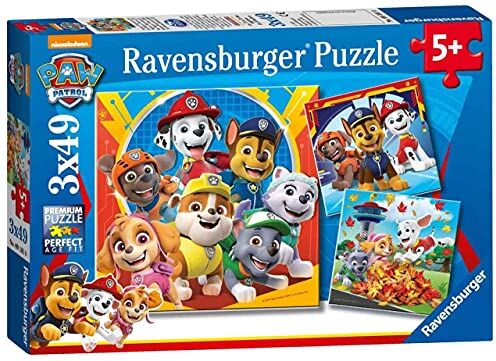 Ravensburger Puzzle Paw Patrol, Collezione 3x49, 3 Puzzle da 49 Pezzi, Età Raccomandata 5+ Anni