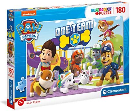 Clementoni - Puzzle Patrulla Canina Paw Patrol 180pzs Supercolor Patrol-180 Pezzi-Made in Italy, Bambini 7 Anni+, Multicolore, One size,