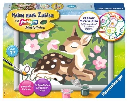 Ravensburger Malen nach Zahlen  – Piccolo Cervo – Bambini dai 7 Anni in su, Multicolore