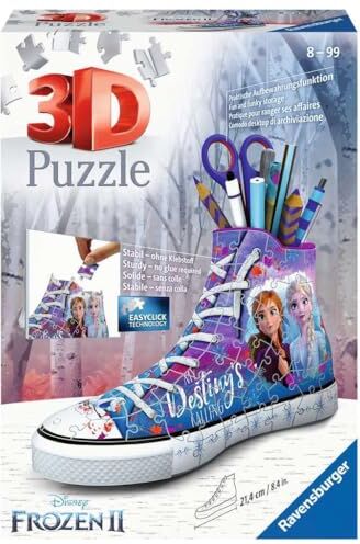 Ravensburger Puzzle, Puzzle 3D, Sneaker Frozen 2, Puzzle 3D Bambini, 108 Pezzi, Puzzle Frozen, Età Consigliata 8+