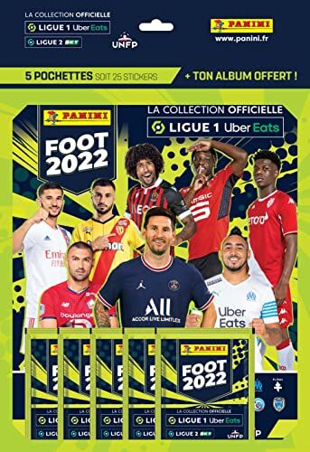 Panini Adesivi Foot Ligue 1 2021-22 5 tasche + 1 album in omaggio
