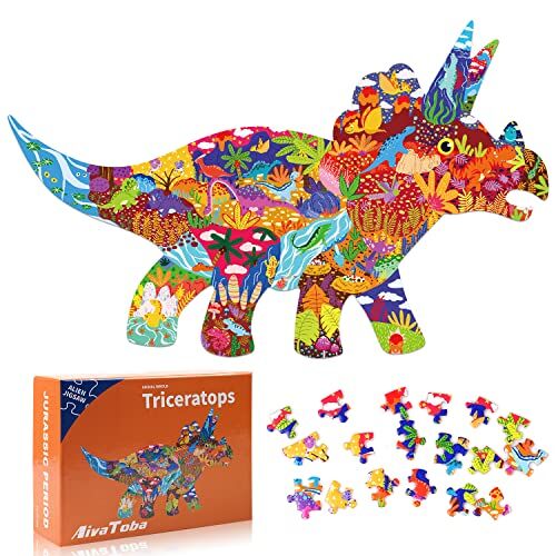 AivaToba Puzzle Bambini Animali, 150 Pezzi Dinosauro Puzzle Jigsaw 3 4 5 6 7 8 9 Anni, Giochi Bambini Puzzle, Animal Dinosauri Puzzle Bimbi, Ragazza Ragazzo Regalo Puzzle