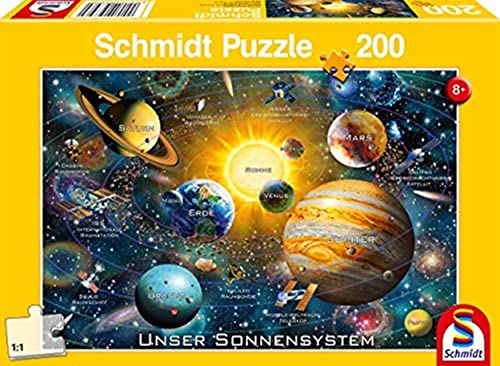 Schmidt Spiele -Il nostro Sistema Solare, Puzzle per Bambini da 200 Pezzi, Multicolore,