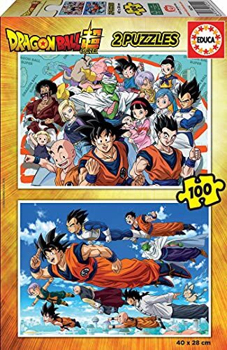 Educa Puzzle di cartone con 100 pezzi per bambini   Dragon Ball. Misura: 40 x 28 cm. 2 puzzle da 100 pezzi ciascuno. A partire dai 8 anni ()