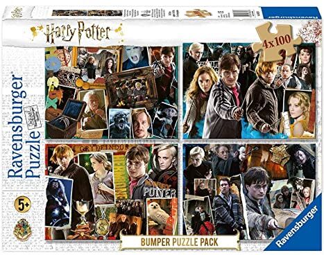 Ravensburger Puzzle Harry Potter, Collezione Bumper Pack 4X100, 4 Puzzle da 100 Pezzi, Età Raccomandata 5+ Anni [Esclusivo Amazon]