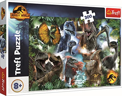 Trefl 300 pezzi dinosauri, Jurassic Park, Intrattenimento Creativo, Divertimento per Bambini dagli 8 anni Puzzle, Colore World Dominion, Preferiti,