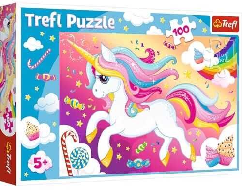 Trefl 100 Elementi, per Bambini dai 5 Anni Puzzle, Colore Unicorno Bellissimo, Schönes Einhorn,