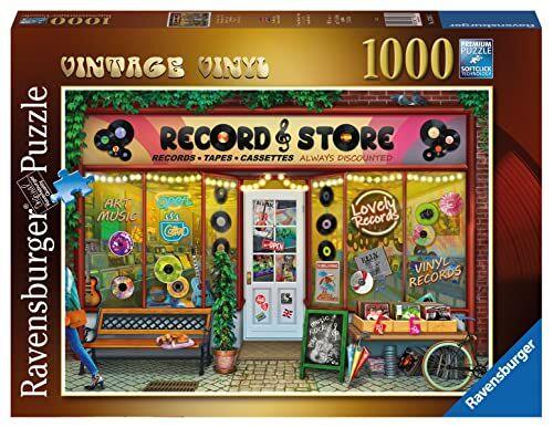 Ravensburger Puzzle Vintage Vinyl, 1000 Pezzi, Idea regalo, per Lei o Lui, Puzzle Adulti