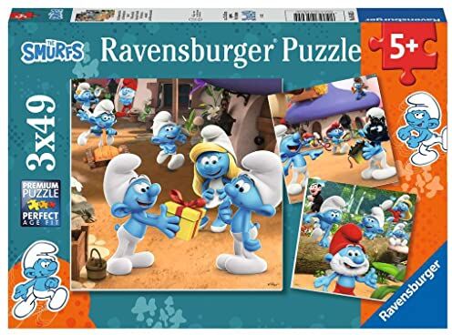 Ravensburger Puzzle I puffi, Collezione 3x49, 3 Puzzle da 49 Pezzi, Età Raccomandata 5+ Anni