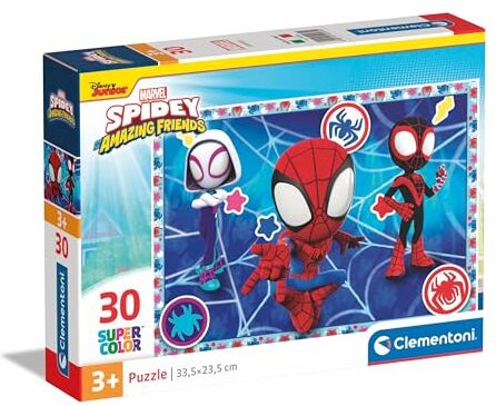 Clementoni - Marvel Spidey And His Amazing Friends Supercolor Friends-30 Pezzi Bambini 3 Anni, Puzzle Cartoni Animati, Made in Italy, Multicolore,