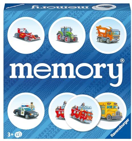 Ravensburger Memory® Versione Veicoli, 64 Tessere, Gioco Da Tavolo, 3+ Anni