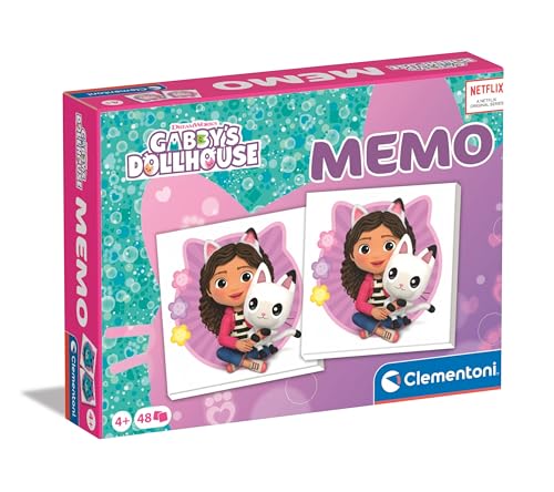 Clementoni Memo Pocket Gabby'S Dollhouse Gioco Di Carte Bambini, Gioco Educativo 4 anni, Gioco Di Coppie E Memoria, Associazione E Memorizzazione, 48 Carte, Made in Italy