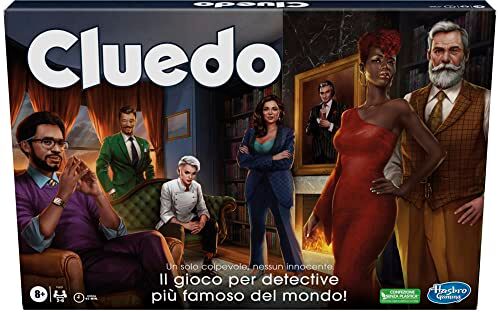 Hasbro Cluedo Classico Refresh (Gioco in Scatola, ), per Bambini e Bambine da 8 Anni, Cluedo Rivisitato per 2-6 Giocatori, Giochi del Mistero e Investigativi per la Famiglia