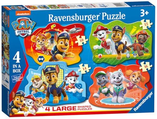 Ravensburger Paw Patrol 4 Large Shaped Jigsaw Puzzles (10, 12, 14, 16 Pieces) for Kids Age 3 Years Up Educational Toys for Toddlers