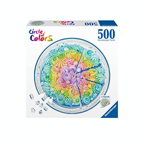 Ravensburger Puzzle Circolare Rainbow cake, Collezione Circle of Colors 500 Pezzi, Idea regalo, per Lei o Lui, Puzzle Adulti