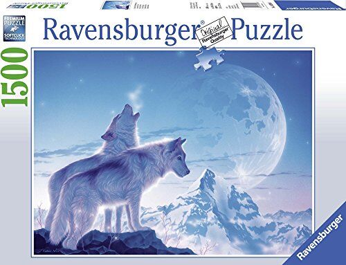 Ravensburger Il Canto del Tramonto, Puzzle 1500 pezzi, Relax, Puzzles da Adulti, Dimensione: 80x60 cm, Stampa di alta qualità, Lupi, Fantasy