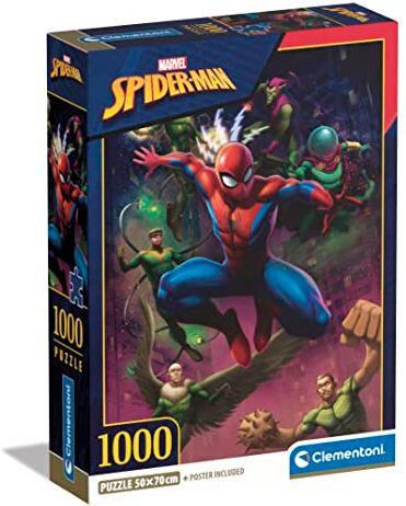 Clementoni - Marvel Spiderman Spiderman-1000 Pezzi Adulti, Puzzle Supereroi, Made in Italy, Multicolore,