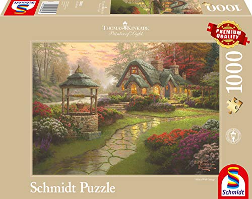 Schmidt - Make a Wish Cottage, 1000 stukjes Puzzel Thomas Kinkade Heart Puzzle, Colore meerkleurig,