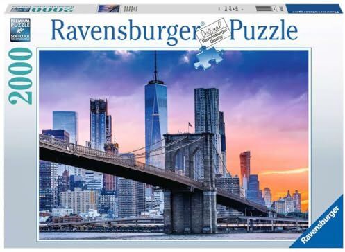 Ravensburger Puzzle Da Brooklyn a Manhattan, 2000 Pezzi, Idea regalo, per Lei o Lui, Puzzle Adulti