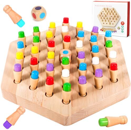 ZLPBAO Scacchi Della Memoria gioco, Giochi Montessori 3 4 Anni, Giochi Da Tavolo Bambini 4 5 6 Anni, Giocattolo per Bambini da Allenamento di Memoria, Regalo Adatto per Bambini