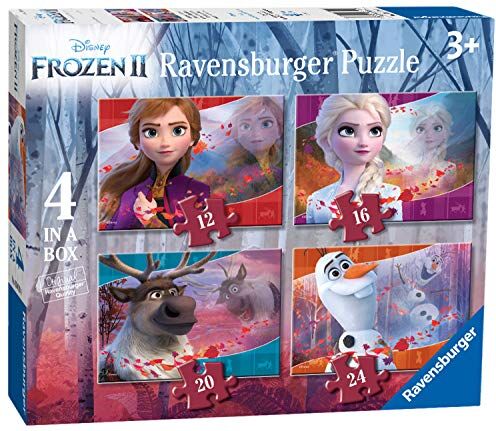 Ravensburger Frozen 2 Puzzle 4 in a Box, Multicolore, 0, Esclusivo Amazon