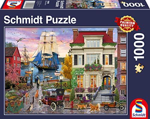 Schmidt Spiele Ship in The Harbor, 1000 Piece Jigsaw Puzzle, Multicolore