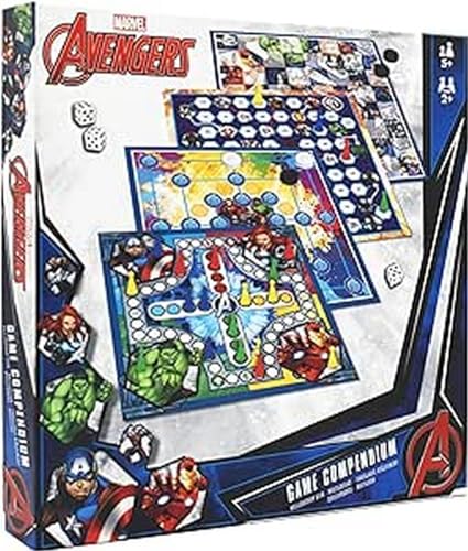 Jiobbo Cartamundi Marvel Games Compendium, Goditi 35 giochi tra cui Morris da uomo, Draughts, Ludo, Ladders Game, ottimo regalo per bambini dai 5 anni in su, multicolore, 4,9 x 26,9 x 26,9 cm