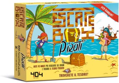 Asmodee Escape Box: Pirati Divertente Gioco in Scatola per Organizzare una Caccia al Tesoro, 2-5 Giocatori, 7-12 Anni, Edizione in Italiano