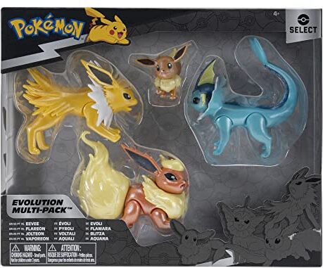 Pokemon Select Evolution Multipack (2" Eevee #1, 3" Jolteon, 3" Vaporeon, 3" Flareon)