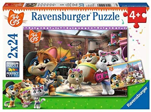 Ravensburger Puzzle 44 Gatti, Collezione 2x24, 2 Puzzle da 24 Pezzi, Età Raccomandata 4+ Anni