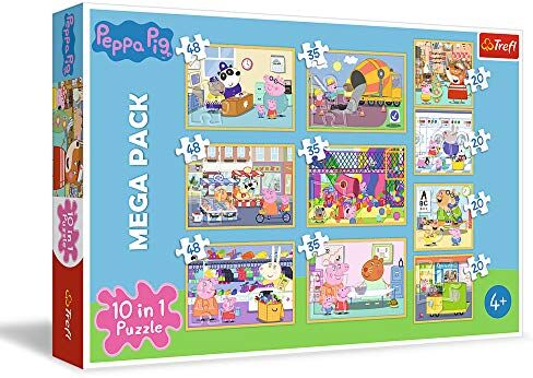 Trefl amici, Peppa Pig von 20 bis 48 Teilen, 10 Sets, für Kinder ab 4 Jahren Puzzle, Multicolore, 0,