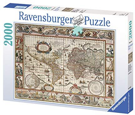 Ravensburger Puzzle Mappamondo 1650, 2000 Pezzi, Idea regalo, per Lei o Lui, Puzzle Adulti