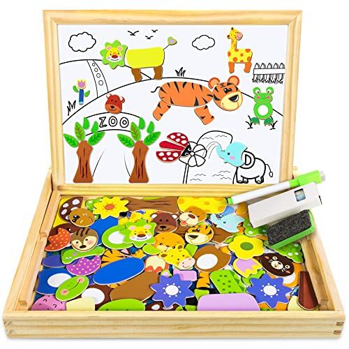COOLJOY Giochi Montessori 2 Anni   Puzzle Magnetico Giochi Bambini 2 3 4 Anni   Animali Lavagna Magnetica per Bambini   Puzzle Regalo Bambino-Bambina 3 Anni
