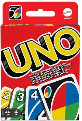 Mattel UNO Carte da Gioco, Adatto per Bambini e per Tutta la Famiglia con Carte Speciali, Giocattolo per Bambini 7+ Anni,