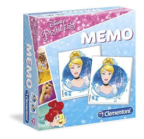 Clementoni Memo Disney Princess, gioco di memoria e associazione, gioco educativo bambini 3 anni, gioco da tavolo per bambini Made in Italy