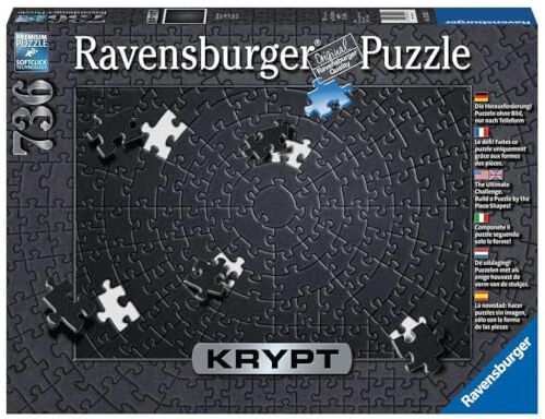 Ravensburger Puzzle Krypt Black, 736 Pezzi, Puzzle impossibili, Idea regalo, per Lei o Lui, Puzzle Adulti