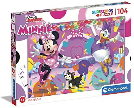 Clementoni - Puzzle Minnie Disney 104pzs Supercolor Minnie-104 Pezzi-Made in Italy, Bambini 6 Anni, Cartoni Animati, topolina, Multicolore, Medium,